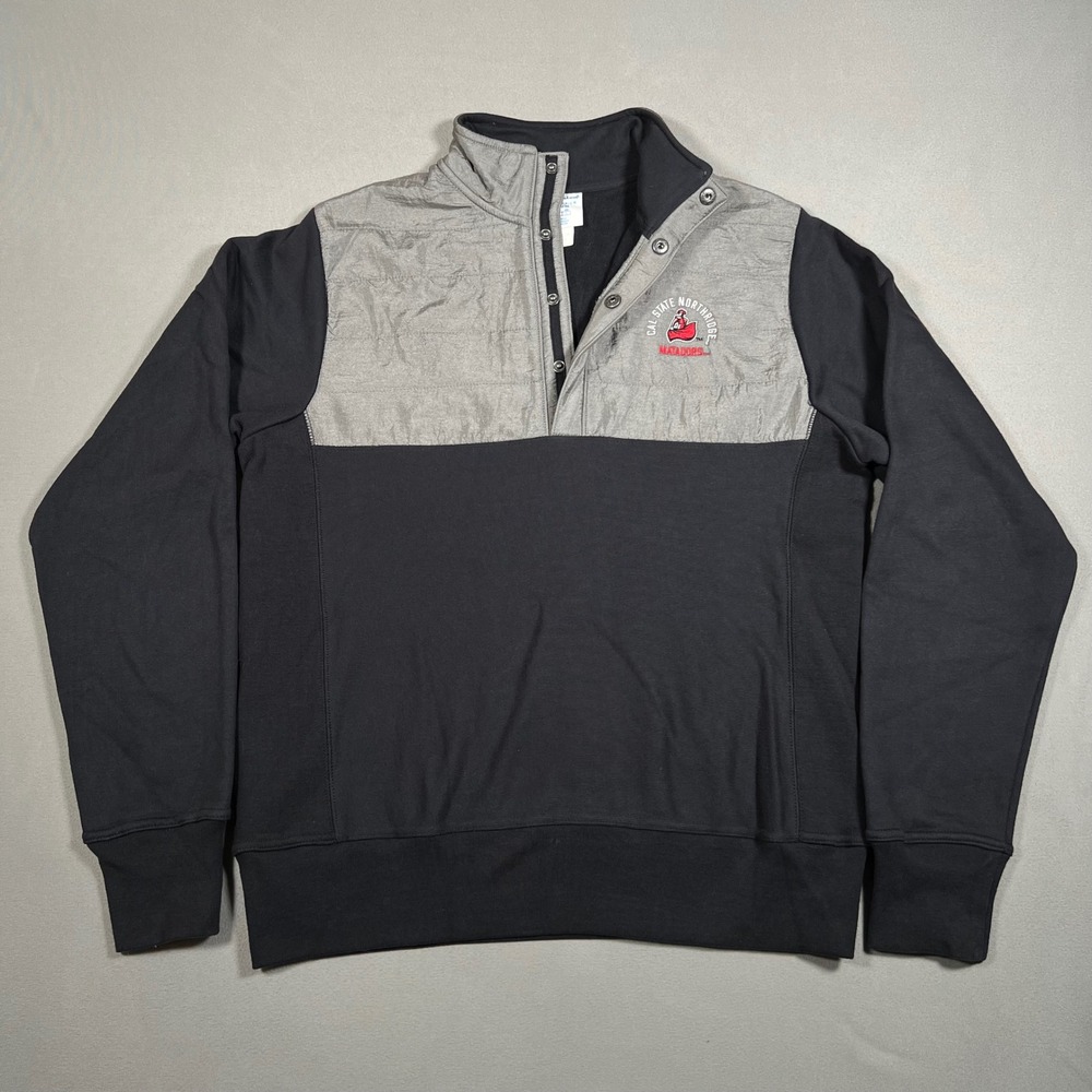 CSUN Matadors Jacket Mens M Cal State Northridge Pullover Black Gray Champion